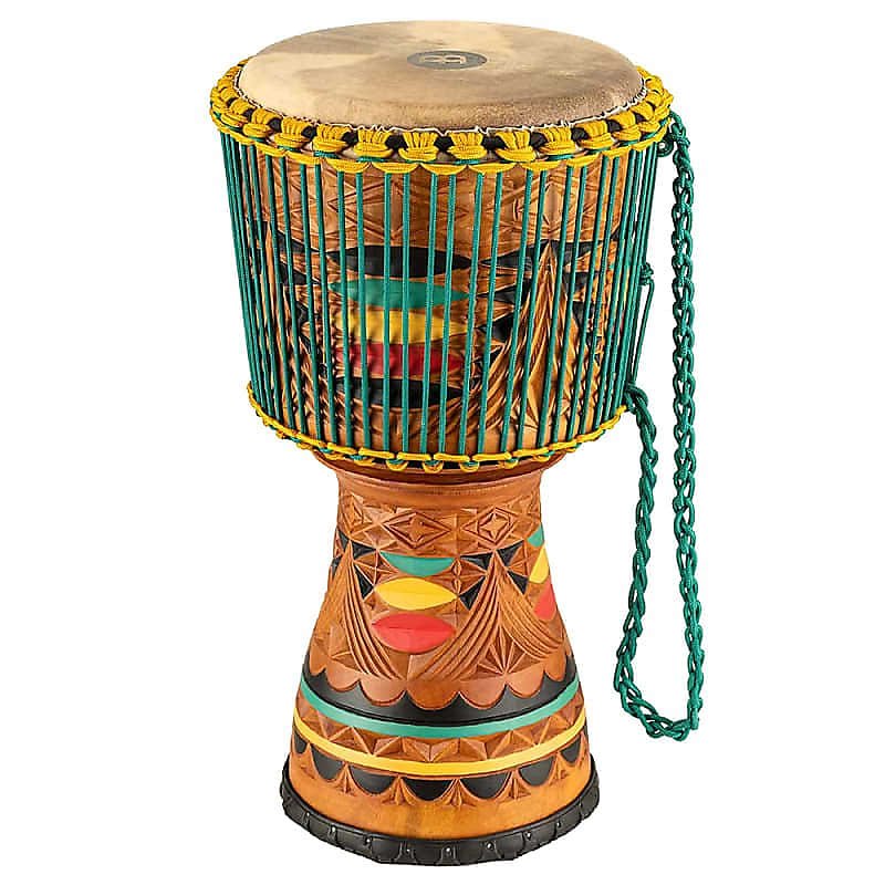 Meinl AE-DJTC2-L Djembe ornamental de colores tallado en tongo edición artesanal de 12"